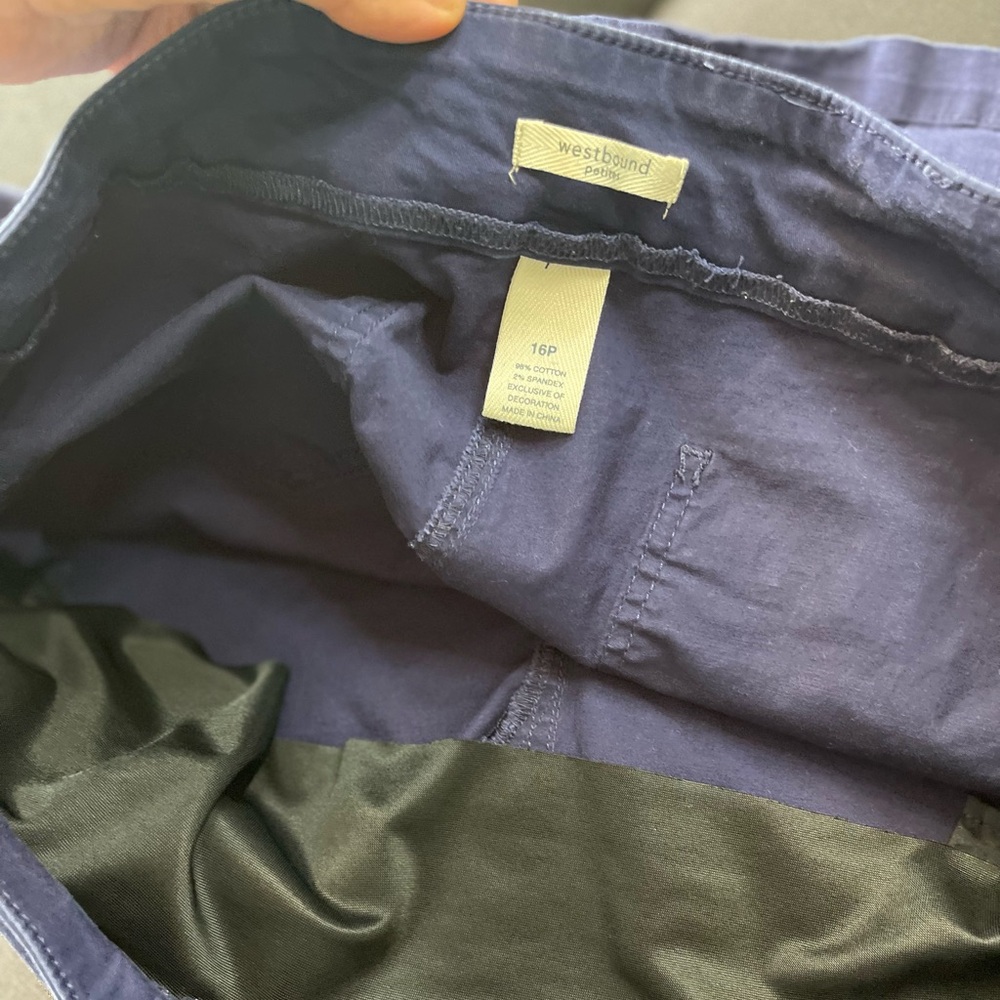 Westbound Blue Bermuda Shorts Cotton Blend Size 16P Stetchable - Picture 4 of 6